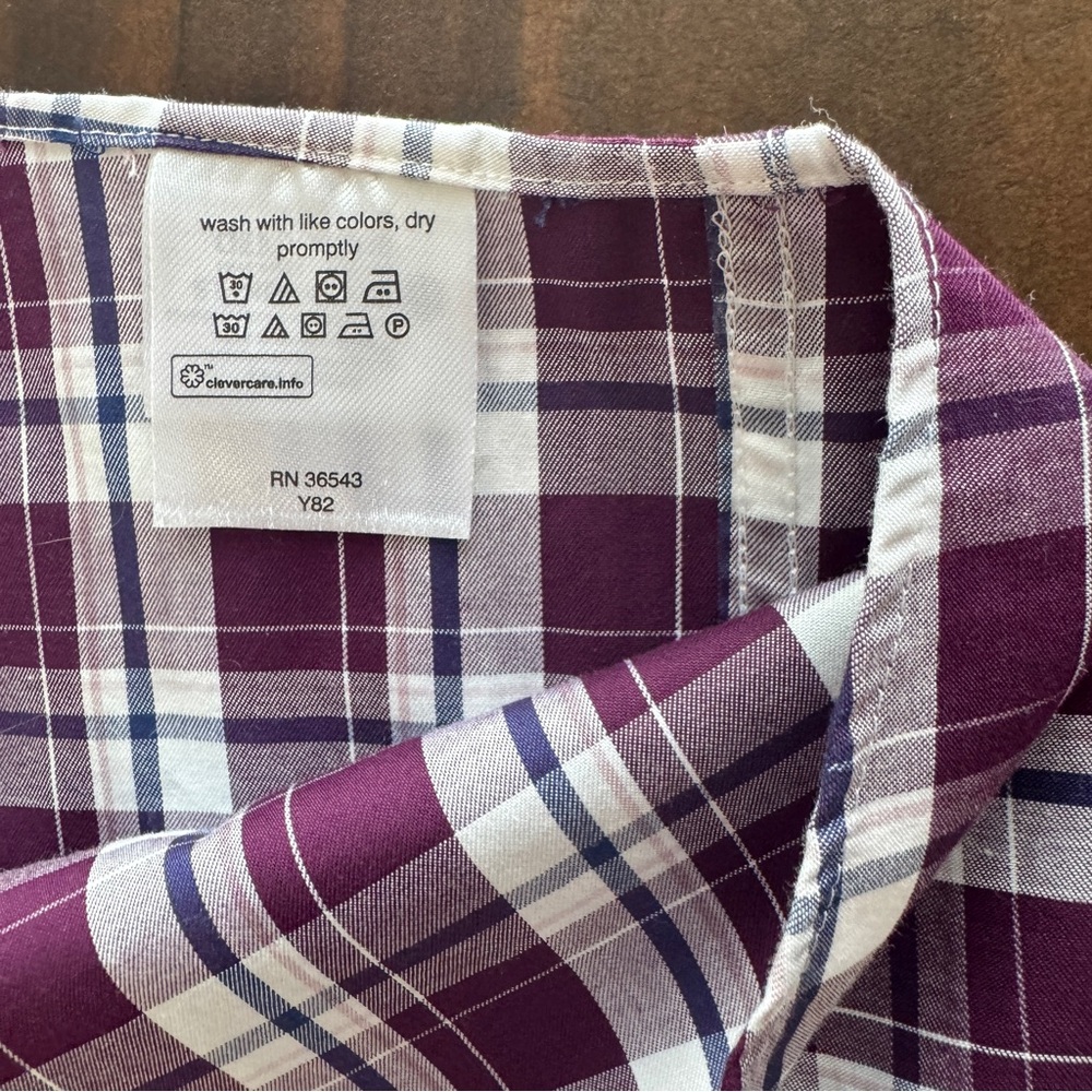 Michael Kors Tall Fit Airsoft Stretch Plaid Button Down Shirt 18 1/2 36/37 - Picture 6 of 9